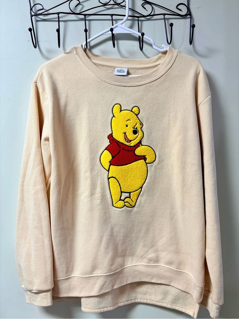 Disney Winnie the Pooh Ivory Sweatshirt Tag Detail Sz L